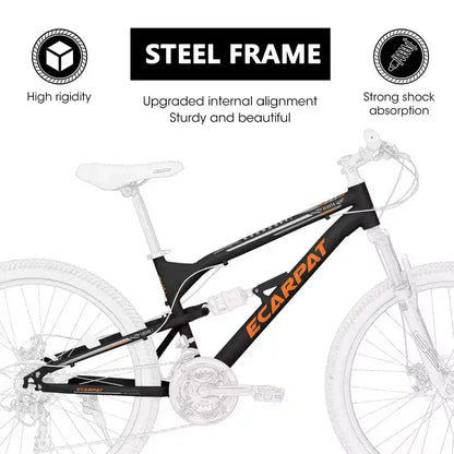 VTT Whisen 26 pouces unisexe avec cadre en acier, fourche et amortisseur, 21 vitesses