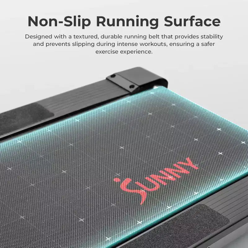 Sunny Health & Fitness Smart Manual Walking Treadmill with Fixed Incline, Bluetooth Tracking & Foldable SpaceSaving Design