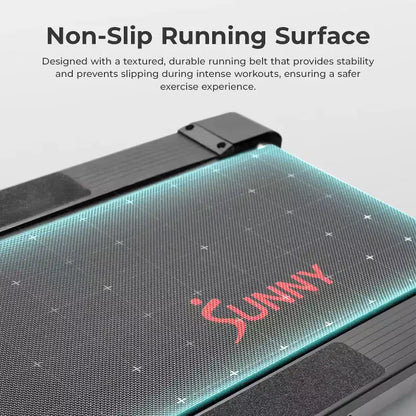 Sunny Health & Fitness Smart Manual Walking Treadmill with Fixed Incline, Bluetooth Tracking & Foldable SpaceSaving Design