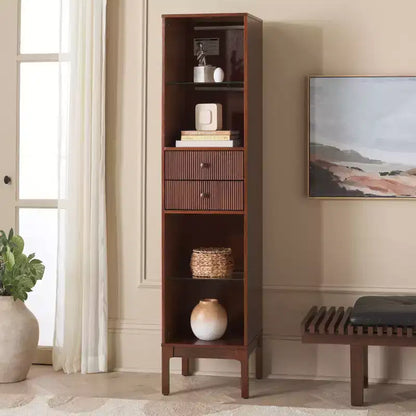 Clairville Curio Bookcase/Display Shelf - Walnut - SEI