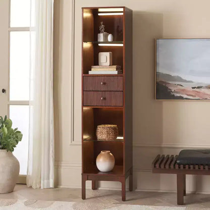 Clairville Curio Bookcase/Display Shelf - Walnut - SEI