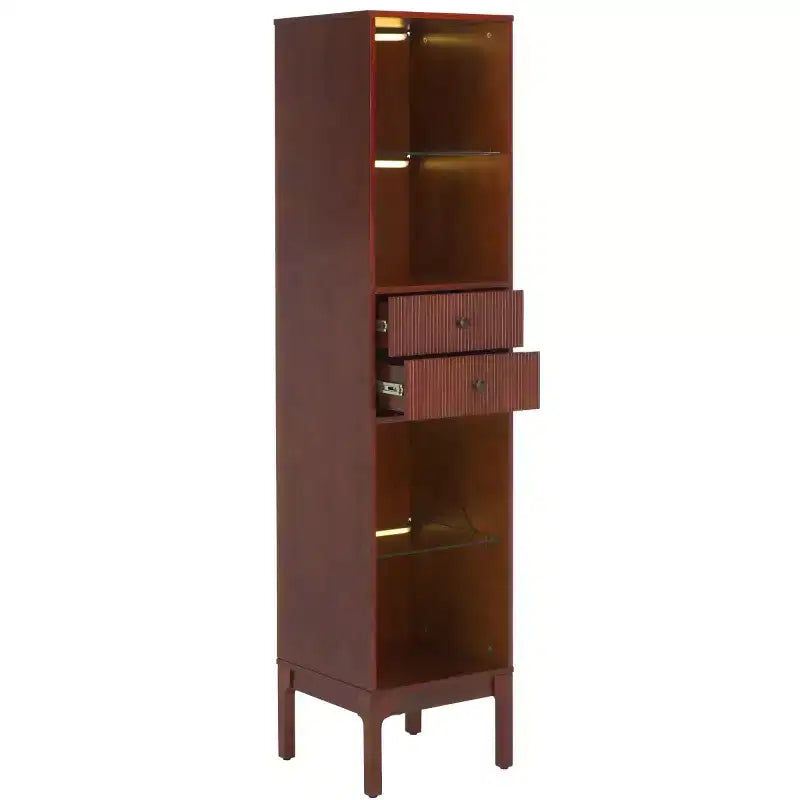 Clairville Curio Bookcase/Display Shelf - Walnut - SEI
