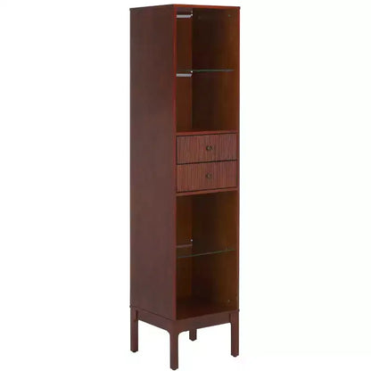 Clairville Curio Bookcase/Display Shelf - Walnut - SEI