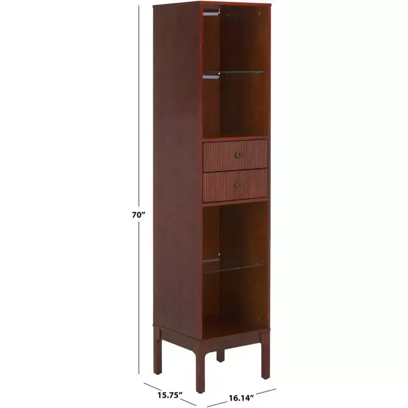 Clairville Curio Bookcase/Display Shelf - Walnut - SEI