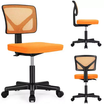 Chaise de bureau Okak dossier bas en maille, sans accoudoirs, chaise d'ordinateur avec support lombaire, chaise de bureau pour l'étude, la salle de lecture, le bureau