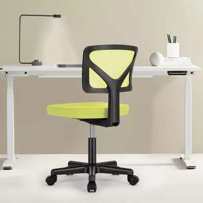Chaise de bureau Okak dossier bas en maille, sans accoudoirs, chaise d'ordinateur avec support lombaire, chaise de bureau pour l'étude, la salle de lecture, le bureau