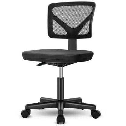 Chaise de bureau Okak dossier bas en maille, sans accoudoirs, chaise d'ordinateur avec support lombaire, chaise de bureau pour l'étude, la salle de lecture, le bureau