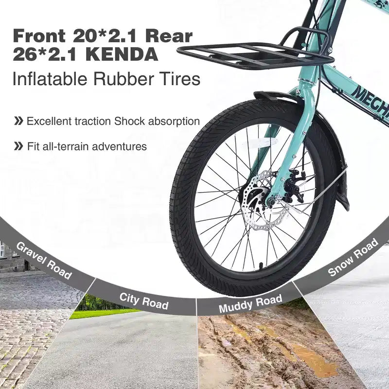 Whisen 26 Cargo Bike with 7 Speed, Aluminum Alloy Frame, Double Disc Brakes for Women and Men