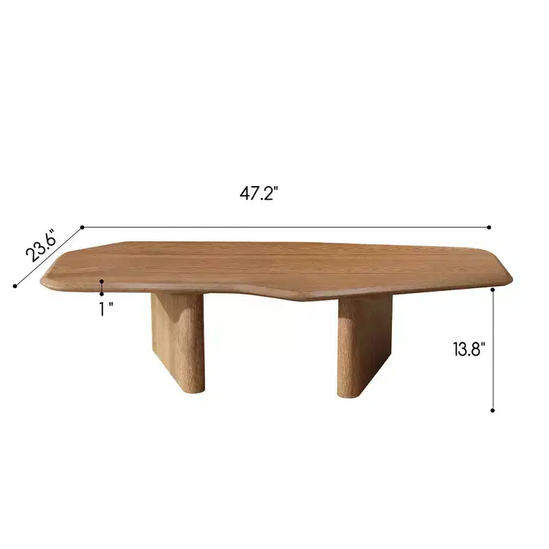 Table basse irrégulière GDFStudio Petrov rustique en bois à double piédestal