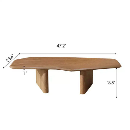 Table basse irrégulière GDFStudio Petrov rustique en bois à double piédestal