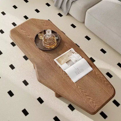 Table basse irrégulière GDFStudio Petrov rustique en bois à double piédestal