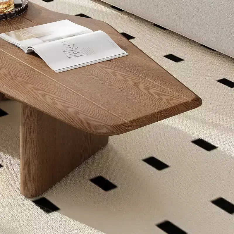 Table basse irrégulière GDFStudio Petrov rustique en bois à double piédestal
