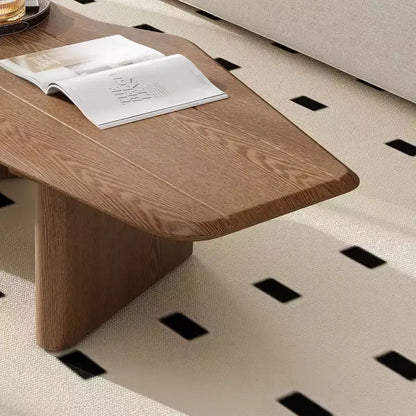 Table basse irrégulière GDFStudio Petrov rustique en bois à double piédestal