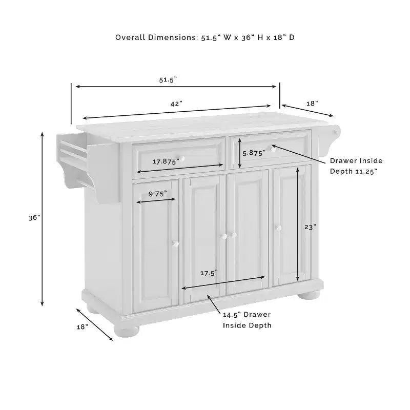 Îlots de cuisine HomeStock en métal de 91,4 cm de haut avec 3 portes et 3 étagères