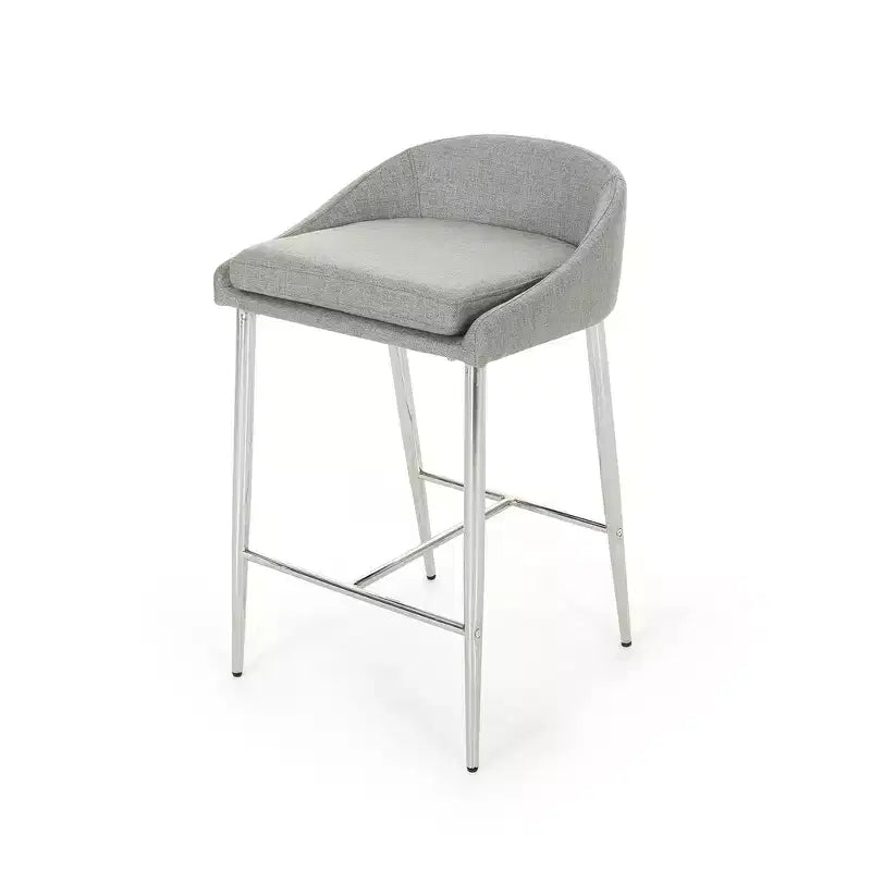 Tabourets de bar, lot de 2, assise avec finition chromée pour salle à manger, coin petit-déjeuner, îlot de cuisine, bar, salon