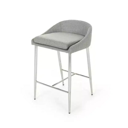 Tabourets de bar, lot de 2, assise avec finition chromée pour salle à manger, coin petit-déjeuner, îlot de cuisine, bar, salon