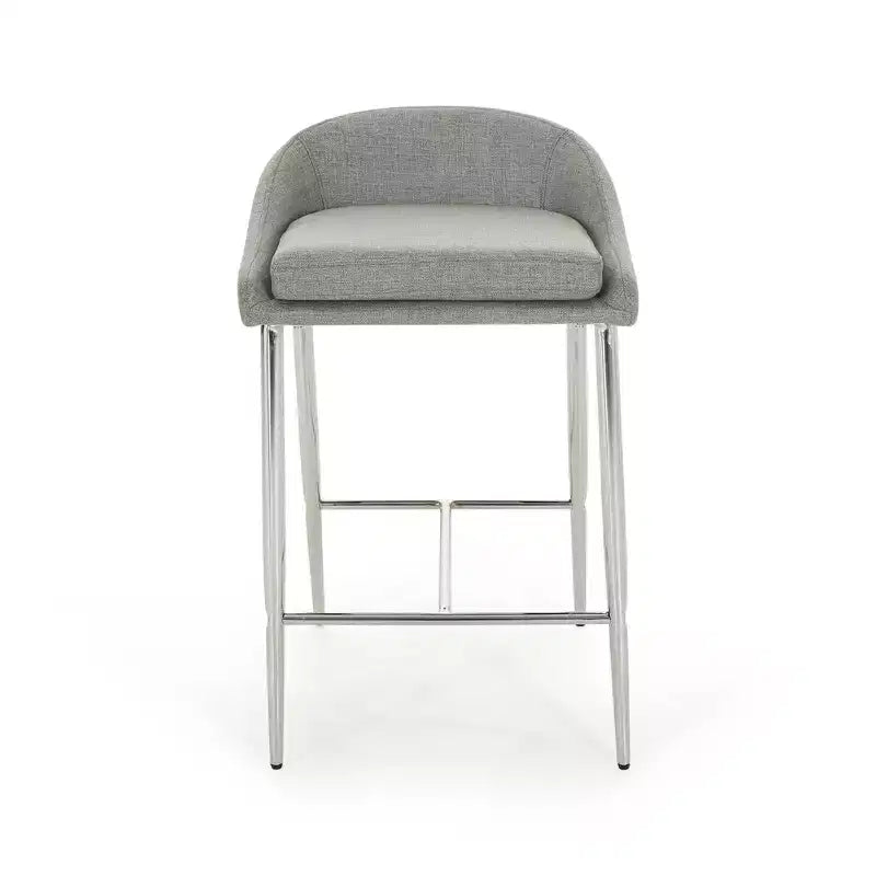 Tabourets de bar, lot de 2, assise avec finition chromée pour salle à manger, coin petit-déjeuner, îlot de cuisine, bar, salon