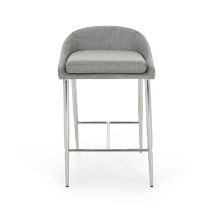 Tabourets de bar, lot de 2, assise avec finition chromée pour salle à manger, coin petit-déjeuner, îlot de cuisine, bar, salon