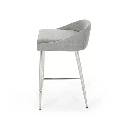 Tabourets de bar, lot de 2, assise avec finition chromée pour salle à manger, coin petit-déjeuner, îlot de cuisine, bar, salon