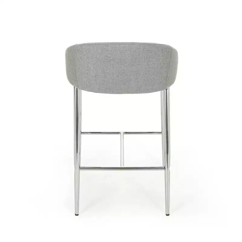 Tabourets de bar, lot de 2, assise avec finition chromée pour salle à manger, coin petit-déjeuner, îlot de cuisine, bar, salon