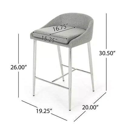 Tabourets de bar, lot de 2, assise avec finition chromée pour salle à manger, coin petit-déjeuner, îlot de cuisine, bar, salon