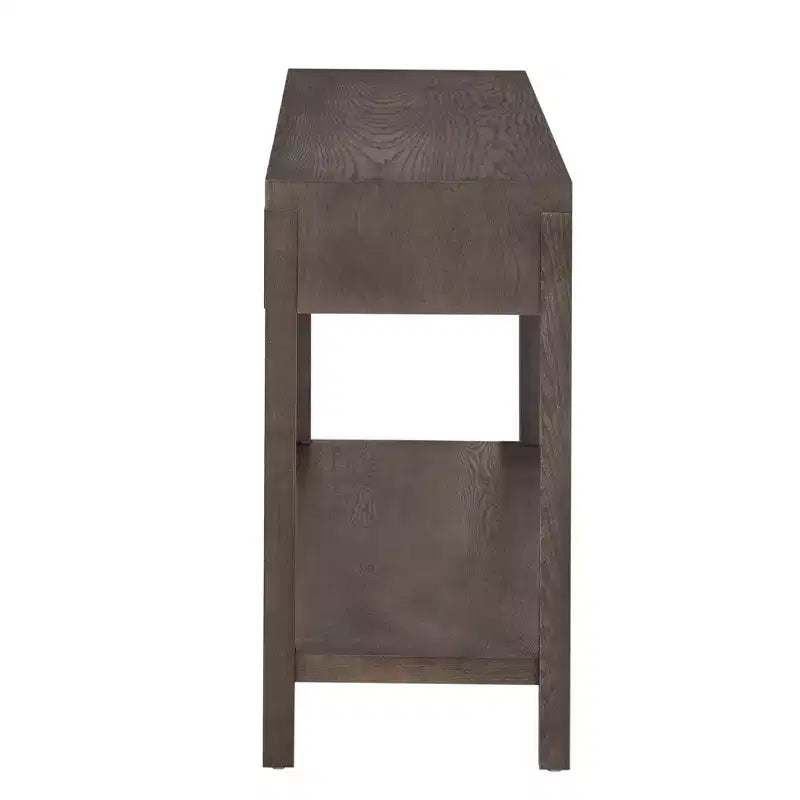 Wood Console Table with Storage, Modern Entryway Table with Striped Design for Living Room and Study