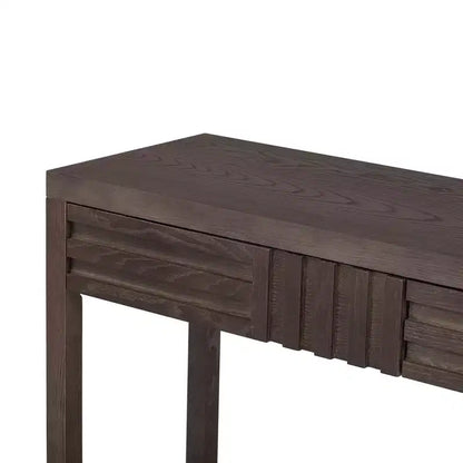 Wood Console Table with Storage, Modern Entryway Table with Striped Design for Living Room and Study