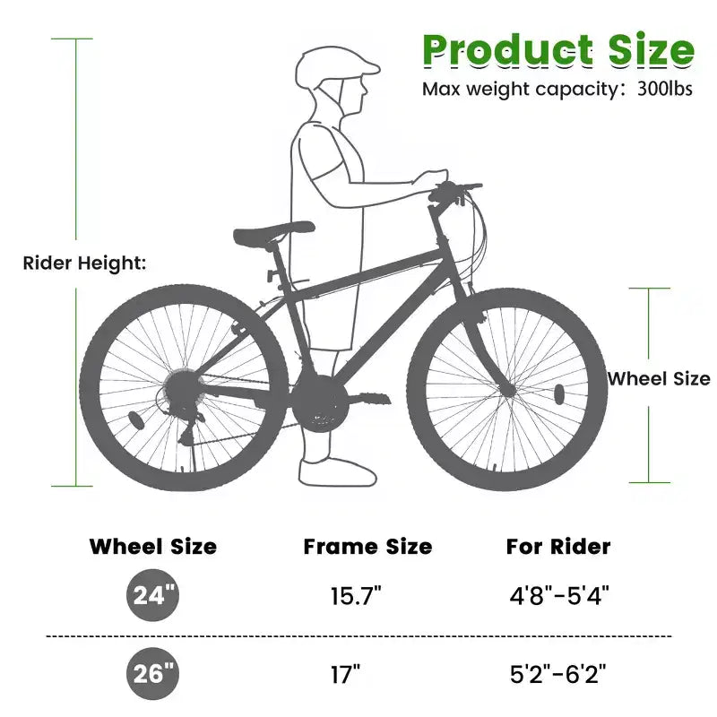 VTT Okak 24 pouces avec cadre en acier au carbone, vélo pour enfants à 21 vitesses avec double frein en V et selle ergonomique, vélo pour les trajets quotidiens et les voyages