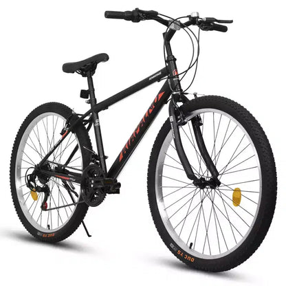 VTT Okak 24 pouces avec cadre en acier au carbone, vélo pour enfants à 21 vitesses avec double frein en V et selle ergonomique, vélo pour les trajets quotidiens et les voyages