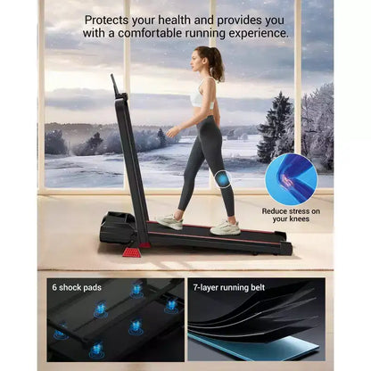 Treadmills for Home with 16% Incline & Handle Bar, 3.0HP Quiet Foldable Treadmill with Led Screen Up to Large Capacity