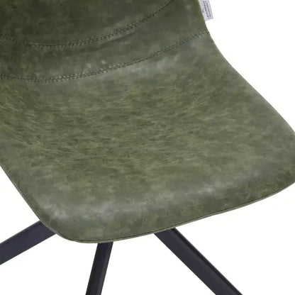 LeisureMod Markley Chaise d'appoint pivotante en cuir avec pieds en fer durables, chaise d'appoint confortable pour cuisine, salle à manger ou bureau, lot de 4