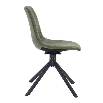 LeisureMod Markley Chaise d'appoint pivotante en cuir avec pieds en fer durables, chaise d'appoint confortable pour cuisine, salle à manger ou bureau, lot de 4