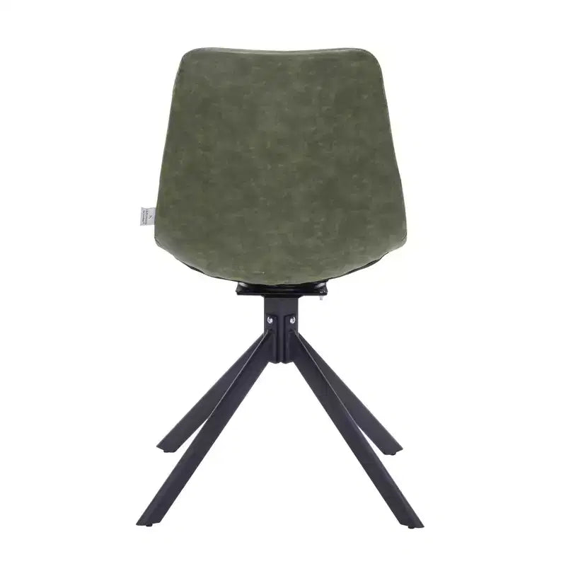 LeisureMod Markley Chaise d'appoint pivotante en cuir avec pieds en fer durables, chaise d'appoint confortable pour cuisine, salle à manger ou bureau, lot de 4