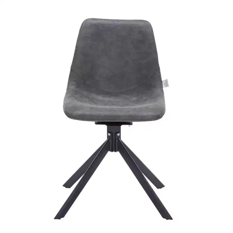 LeisureMod Markley Chaise d'appoint pivotante en cuir avec pieds en fer durables, chaise d'appoint confortable pour cuisine, salle à manger ou bureau, lot de 4