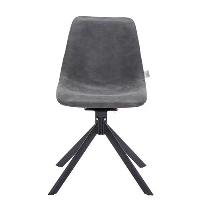 LeisureMod Markley Chaise d'appoint pivotante en cuir avec pieds en fer durables, chaise d'appoint confortable pour cuisine, salle à manger ou bureau, lot de 4