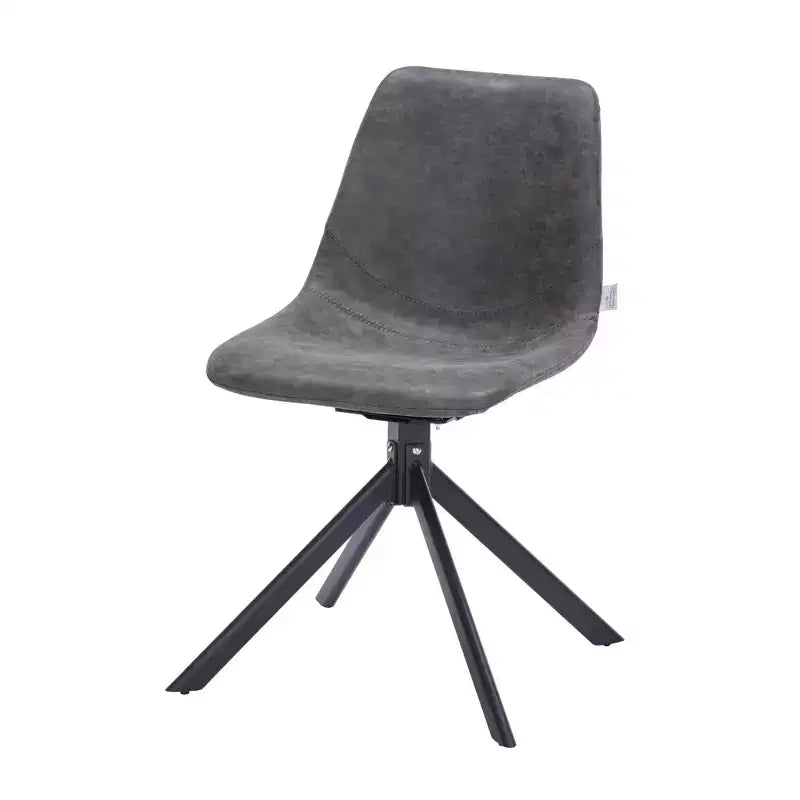 LeisureMod Markley Chaise d'appoint pivotante en cuir avec pieds en fer durables, chaise d'appoint confortable pour cuisine, salle à manger ou bureau, lot de 4