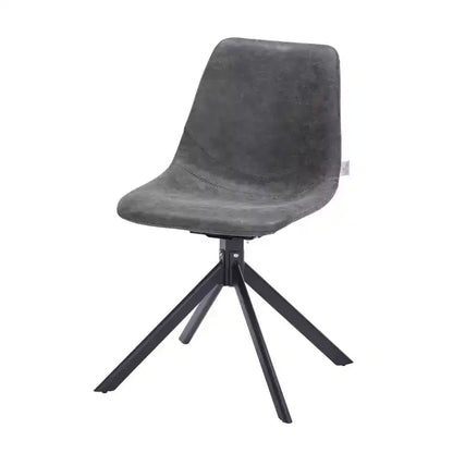 LeisureMod Markley Chaise d'appoint pivotante en cuir avec pieds en fer durables, chaise d'appoint confortable pour cuisine, salle à manger ou bureau, lot de 4