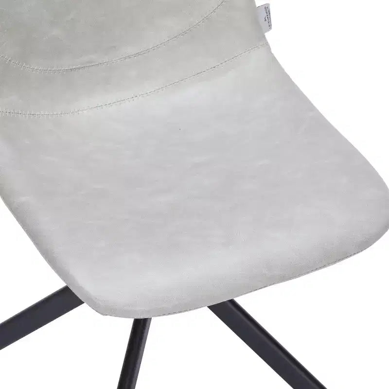 LeisureMod Markley Chaise d'appoint pivotante en cuir avec pieds en fer durables, chaise d'appoint confortable pour cuisine, salle à manger ou bureau, lot de 4