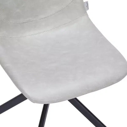 LeisureMod Markley Chaise d'appoint pivotante en cuir avec pieds en fer durables, chaise d'appoint confortable pour cuisine, salle à manger ou bureau, lot de 4