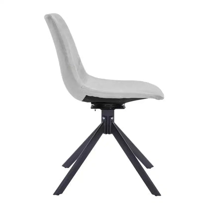 LeisureMod Markley Chaise d'appoint pivotante en cuir avec pieds en fer durables, chaise d'appoint confortable pour cuisine, salle à manger ou bureau, lot de 4