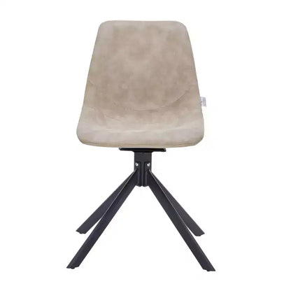 LeisureMod Markley Chaise d'appoint pivotante en cuir avec pieds en fer durables, chaise d'appoint confortable pour cuisine, salle à manger ou bureau, lot de 4