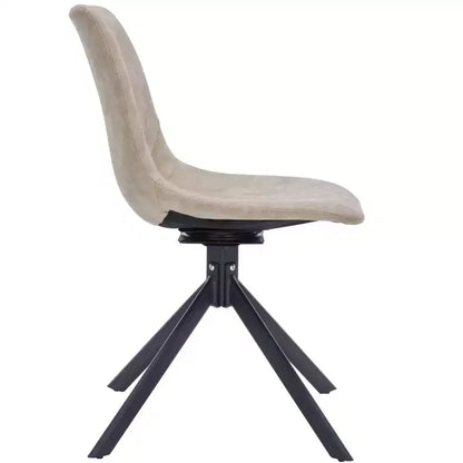 LeisureMod Markley Chaise d'appoint pivotante en cuir avec pieds en fer durables, chaise d'appoint confortable pour cuisine, salle à manger ou bureau, lot de 4