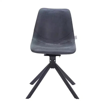 LeisureMod Markley Chaise d'appoint pivotante en cuir avec pieds en fer durables, chaise d'appoint confortable pour cuisine, salle à manger ou bureau, lot de 4