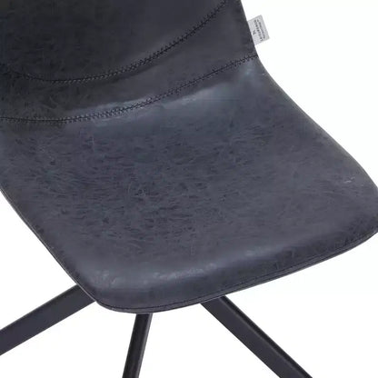 LeisureMod Markley Chaise d'appoint pivotante en cuir avec pieds en fer durables, chaise d'appoint confortable pour cuisine, salle à manger ou bureau, lot de 4