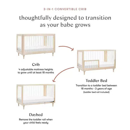 Lit de bébé convertible 3-en-1 Babyletto Lolly avec kit de conversion pour lit de tout-petit