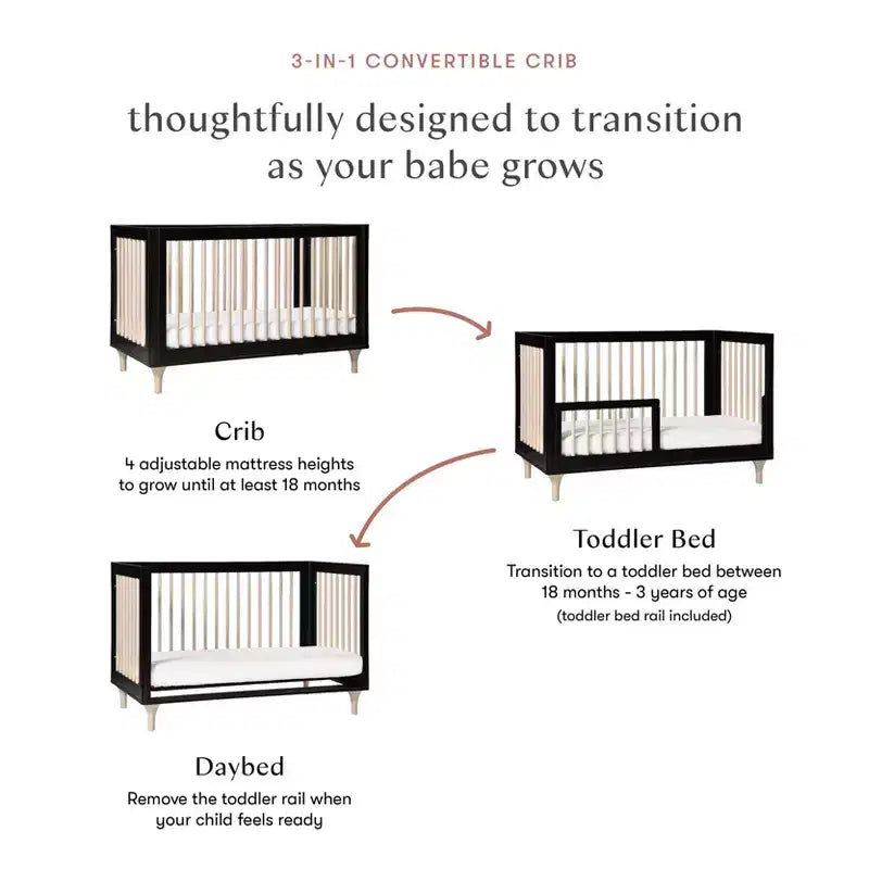 Lit de bébé convertible 3-en-1 Babyletto Lolly avec kit de conversion pour lit de tout-petit