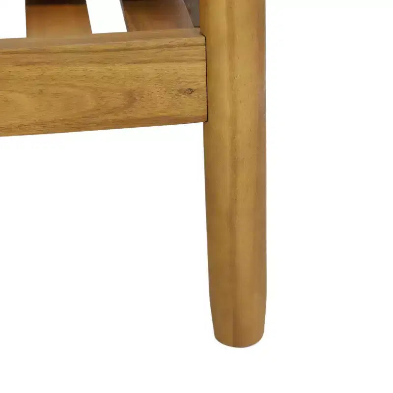 Homy Casa Acacia Wood Accent Lounge Chair with Cushioned Seat and Back, Natural