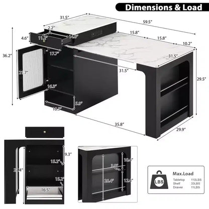 Okak Îlot de cuisine avec table extensible, table d'îlot de cuisine avec rangement double face et prise de courant, chariot de cuisine pour salle à manger