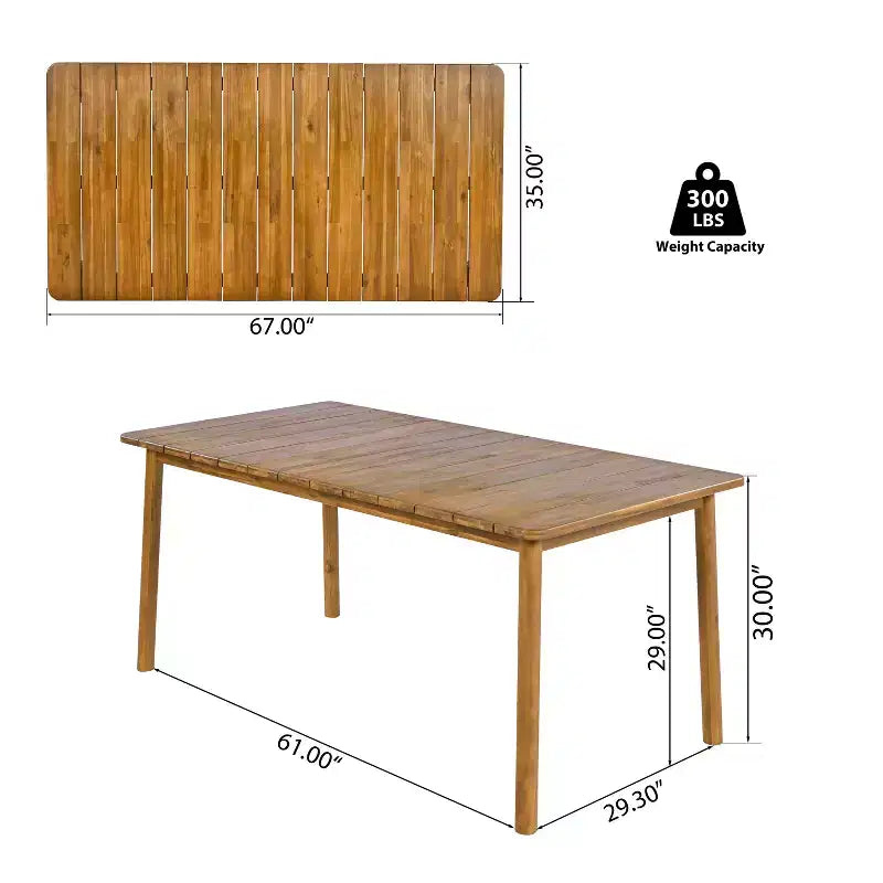 Christopher Knight Home Jada Ensemble de salle à manger d'extérieur 7 pièces en bois d'acacia à lattes ouvertes avec coussins