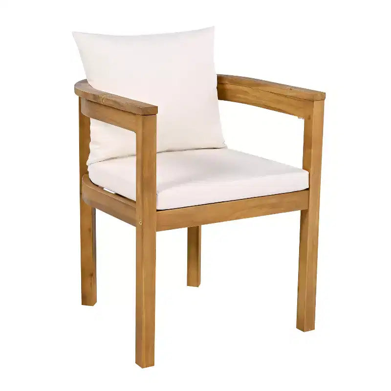 Christopher Knight Home Jada Ensemble de salle à manger d'extérieur 7 pièces en bois d'acacia à lattes ouvertes avec coussins